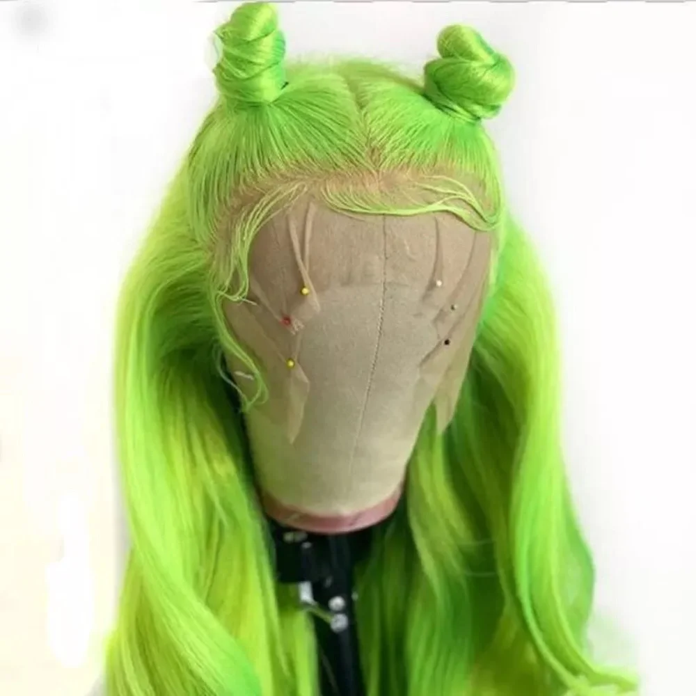 💫NEON LIME GREEN BODY WAVY  LACE FRONT WIG💫 *NEW